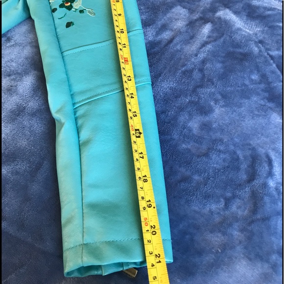 Colleen Lopez Turquoise Faux Leather Jacket GORGEOUS!! - Picture 7 of 12